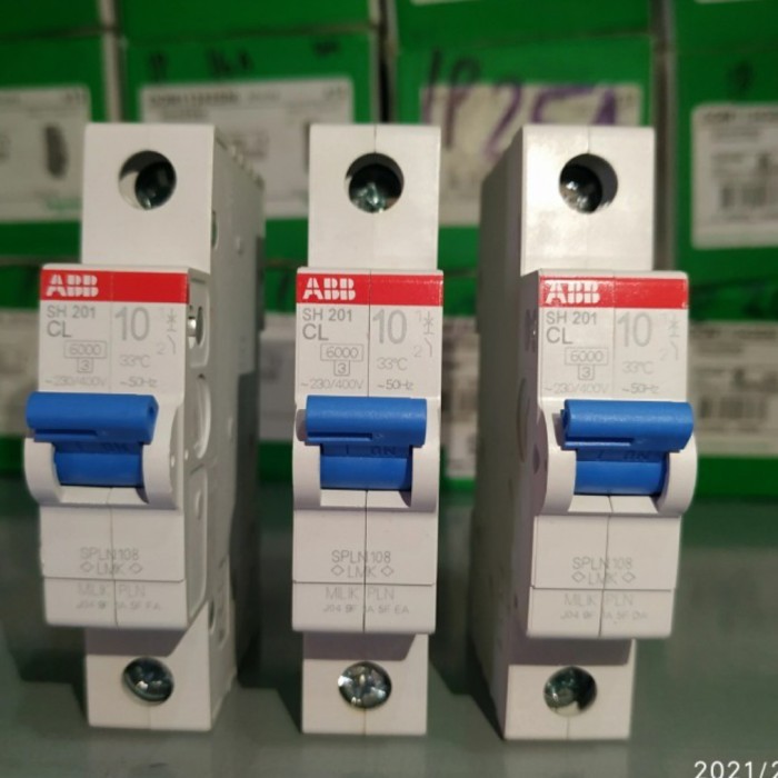 MCB ABB 10 Amper Biru 1 phase Original PLN