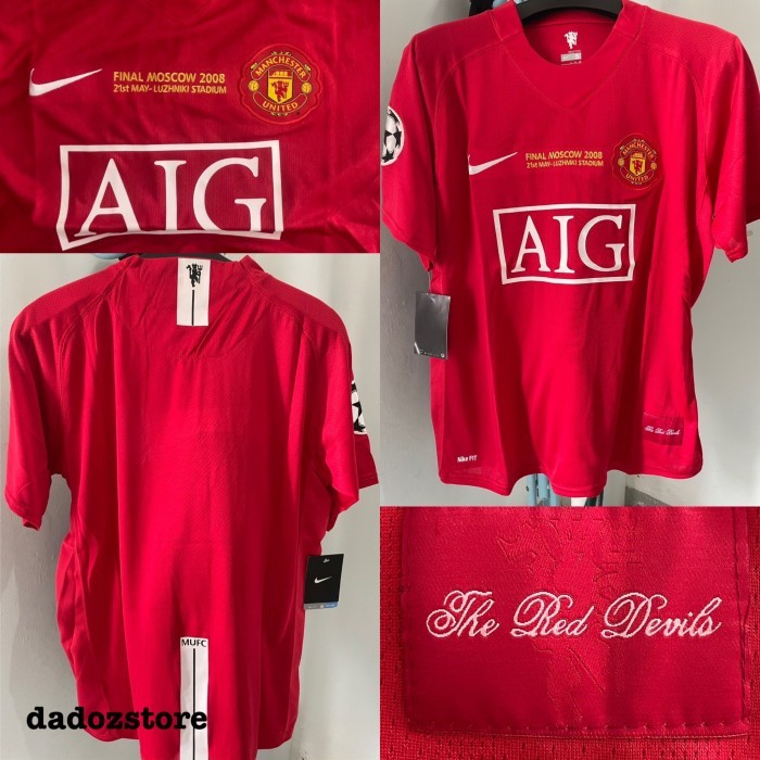 JERSEY RETRO MANCHESTER UNITED 2008 FINAL MOSCOW UCL