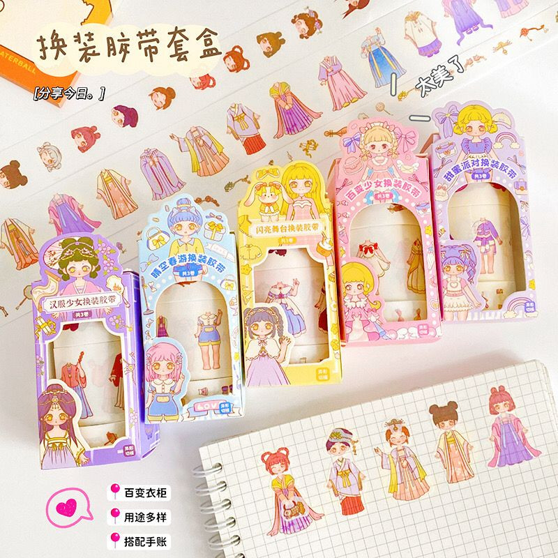 

MURAH STICKER ROLL DIY 3 IN 1 DRESS UP STICKER WASHI TAPE PREMIUM