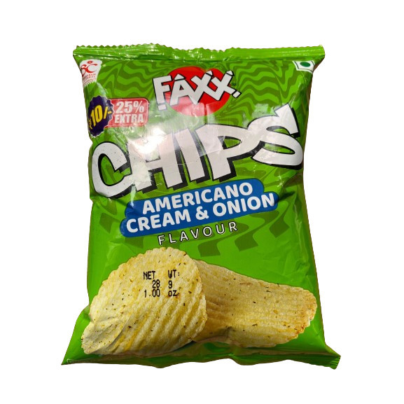 

favorit] BHIKHARAM CHANDMAL FAXX CHIPS CREAM & ONION 28 GM