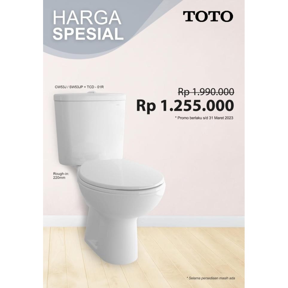 Kloset Duduk TOTO CW53J / CW53/ CW53JW / Tanki SW53JP BS01
