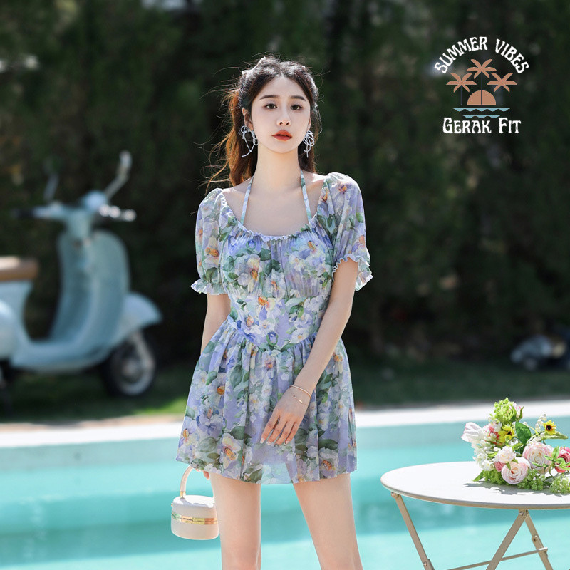 Women's Swimwear Siamese Cover Belly Thin plus Size Hot Spring Swimsuit