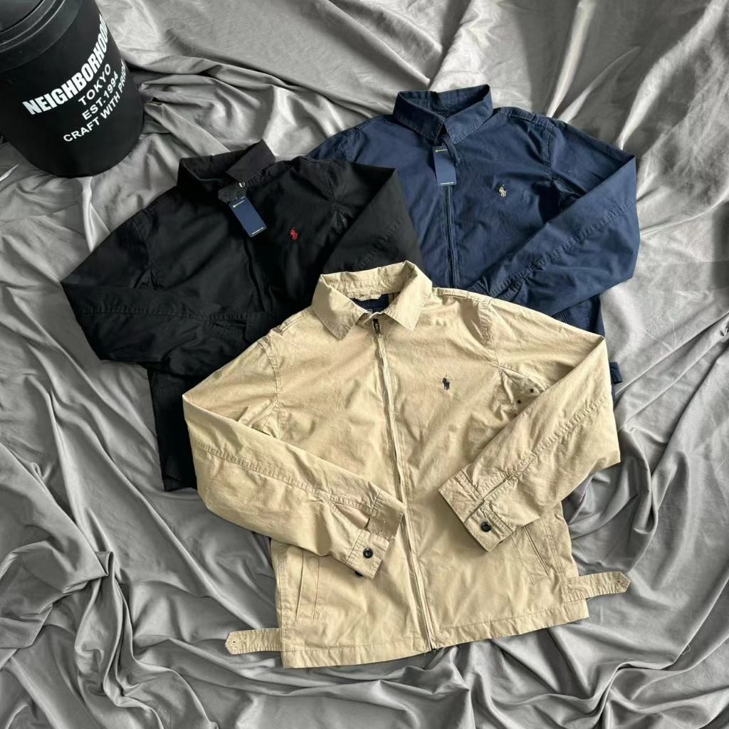 Jaket Lapangan Angkatan Laut Gaya Dasar Rl 1980-an polo Gaya Organ Retro Dicuci Gaya Belakang Gaya A