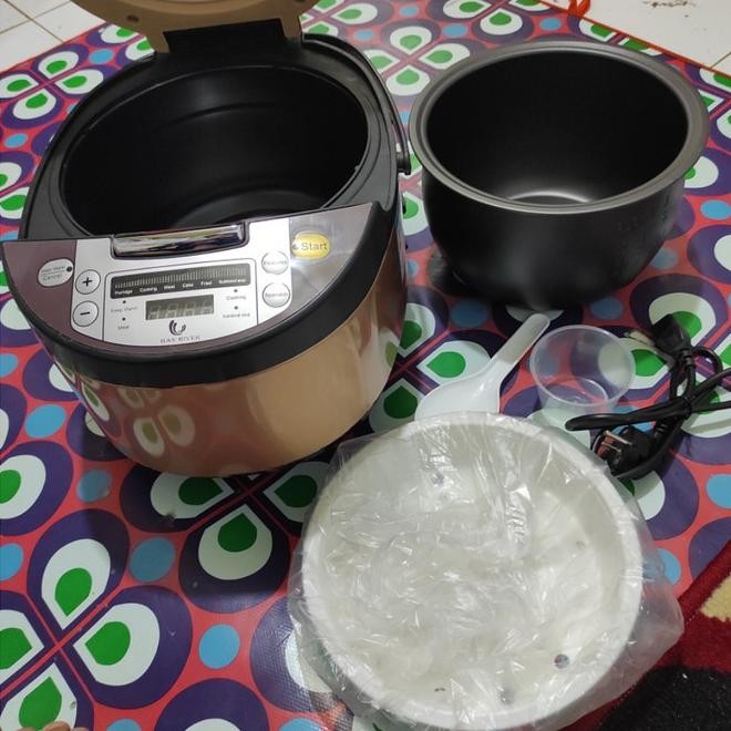 Home Rice Cooker Smart Digital 2 Liter Stainless Steel Motif Emas