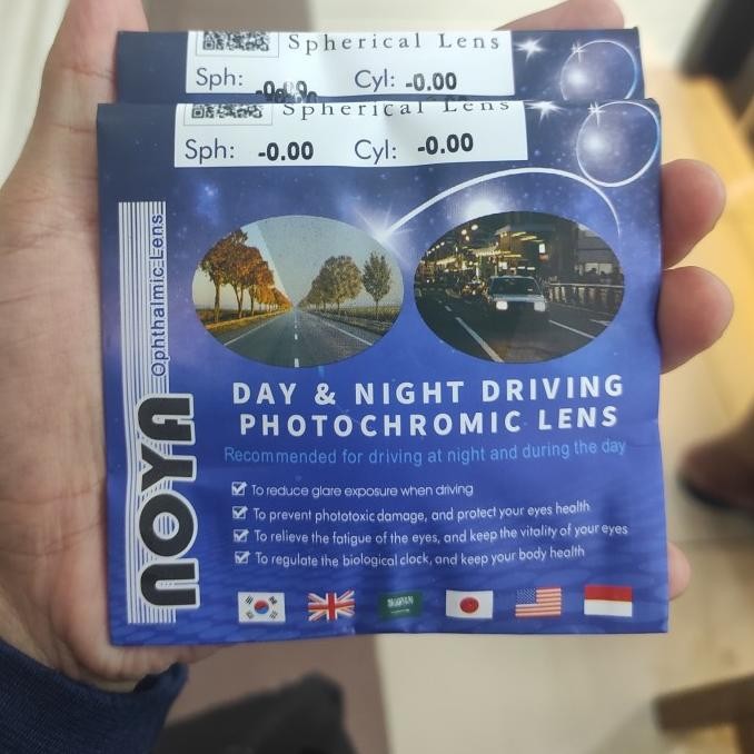 Lensa Kacamata Photocromic Night Driving 1.56 Mengurangi Silau Malam
