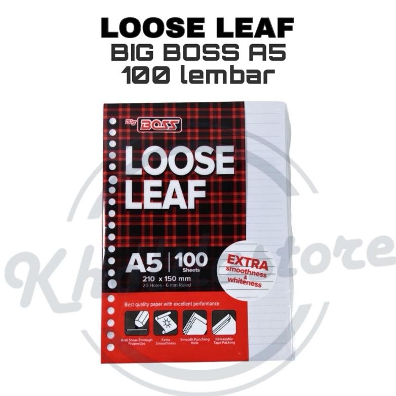 

Loose Leaf Big Boss A5 Bergaris 20 Holes isi 100 lembar yang laris