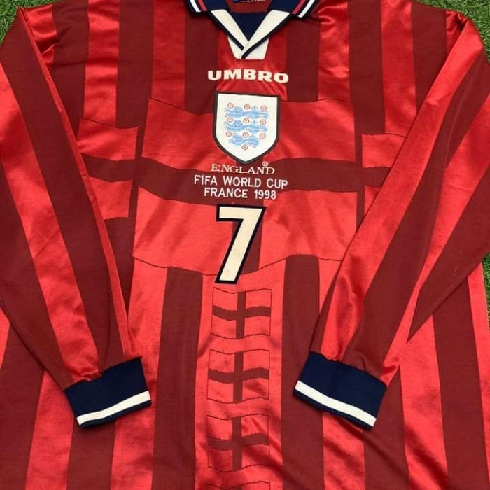 England Away 1998 nameset beckham