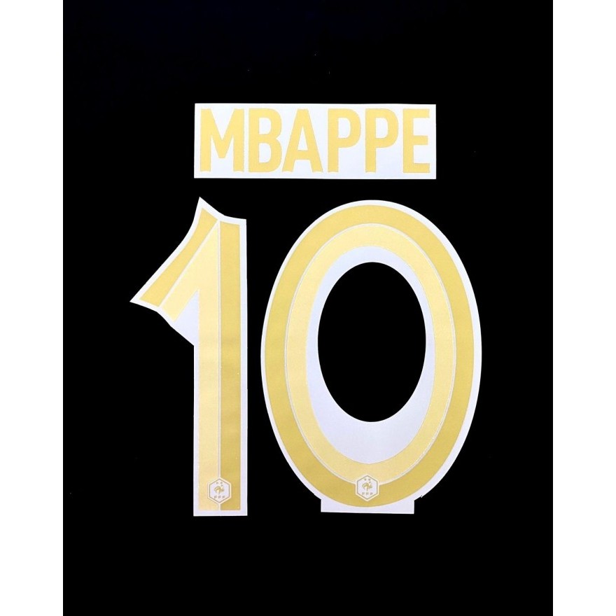 NNS Prancis 2022 Home = MBAPPE (10). Original Nameset for Jersey.