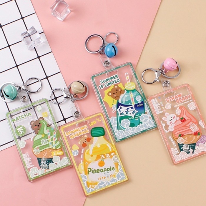 

Sale Photocard Id Card Holder Akrilik Cute Drinks Ice Cream Illustration