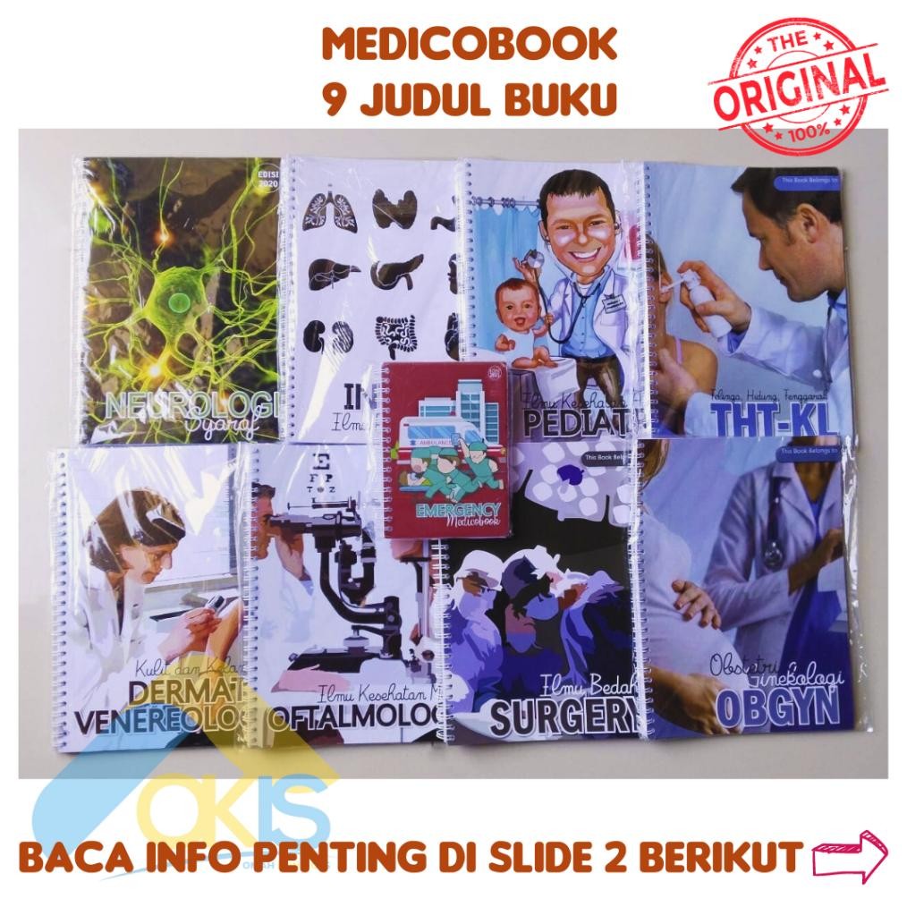 Original Medicobook Lengkap - Buku Kedokteran - Dermatovenereologi - Emergency - Pediatri - Tht - In