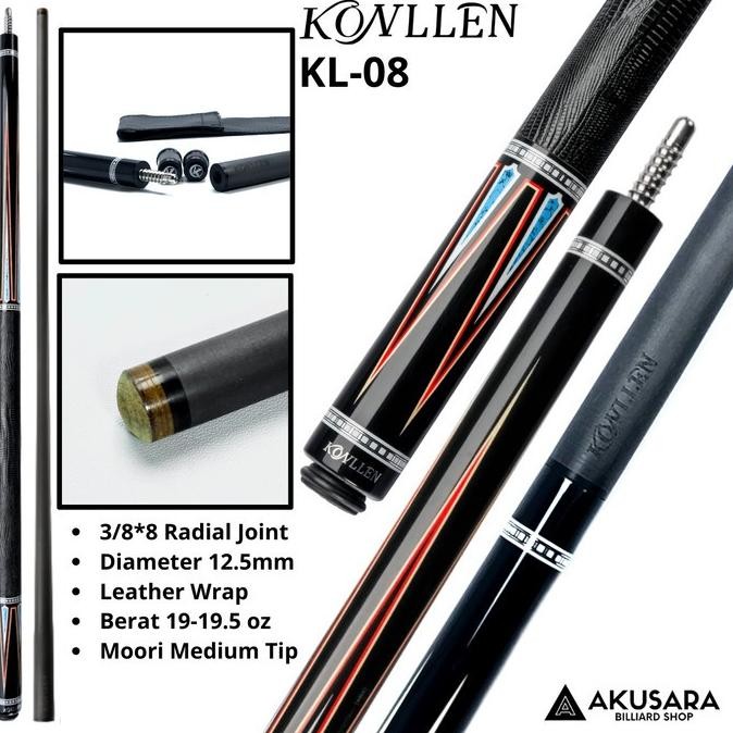 Stik Billiard Konllen KL-08F Stik 12.5mm Carbon Fiber Cue