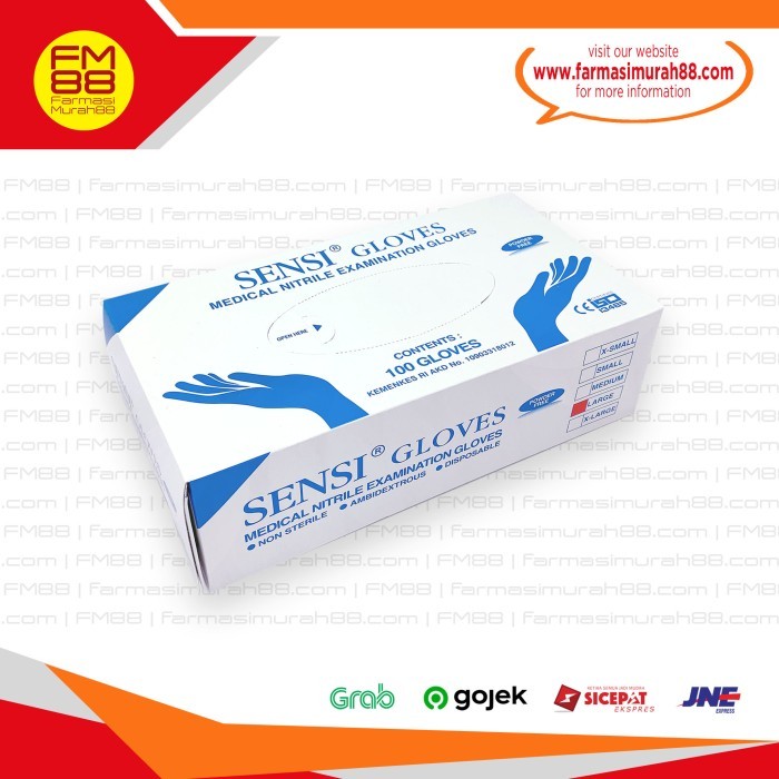 Promo Sensi Glove Nitrile Isi 100Pcs Tersedia Ukuran S,M,L