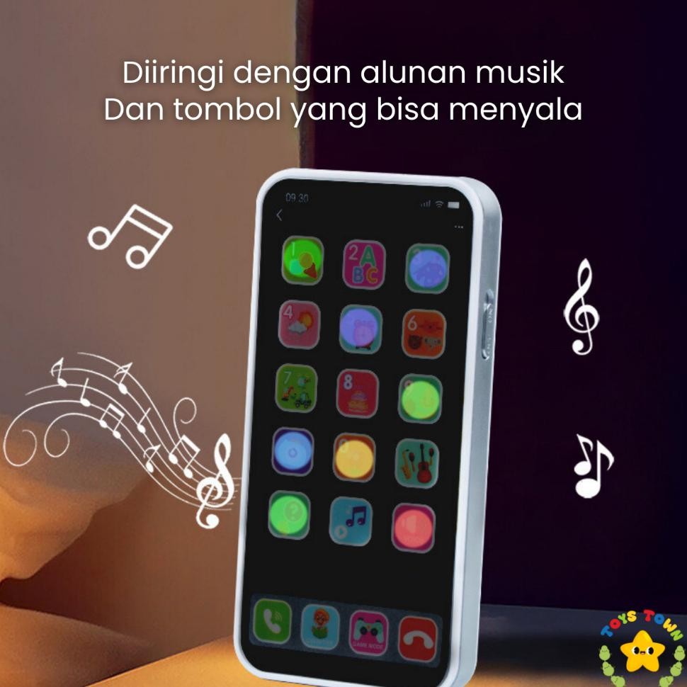 Baru Mainan Musik Telepon Handphone Telfon Anak Bayi Smartphone HP Laki Laki Perempuan Bunyi Lampu B
