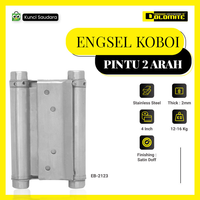 Termurah Engsel Per Koboi Bolak Balik Kunci Pintu Rumah Murah 4" Stainless 2123