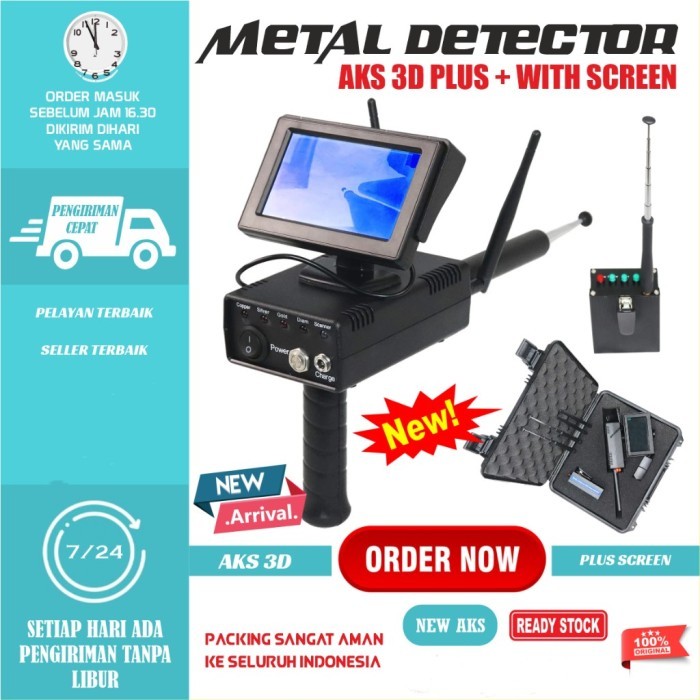 Cuci Gudang Aks Plus Professional Metal Detector Detektor Logam Emas Perak Tembaga