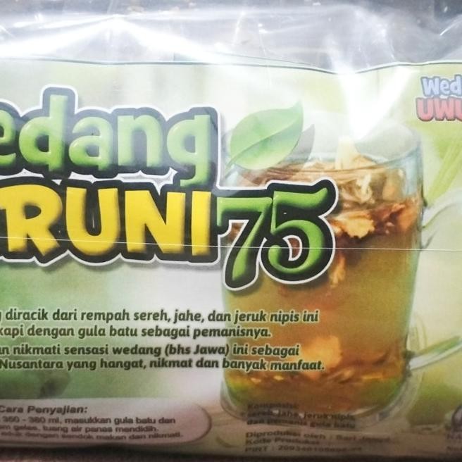 

Terbaru!! Wedang Seruni 75 Dari Wedang Uwuh 75. Jsr. Numan Rempah Tradisional. Sereh, Jahe, Jeruk Nipis, Gula Batu. Mpon Mpon. Khas Jogja. Numan Kesehatan.