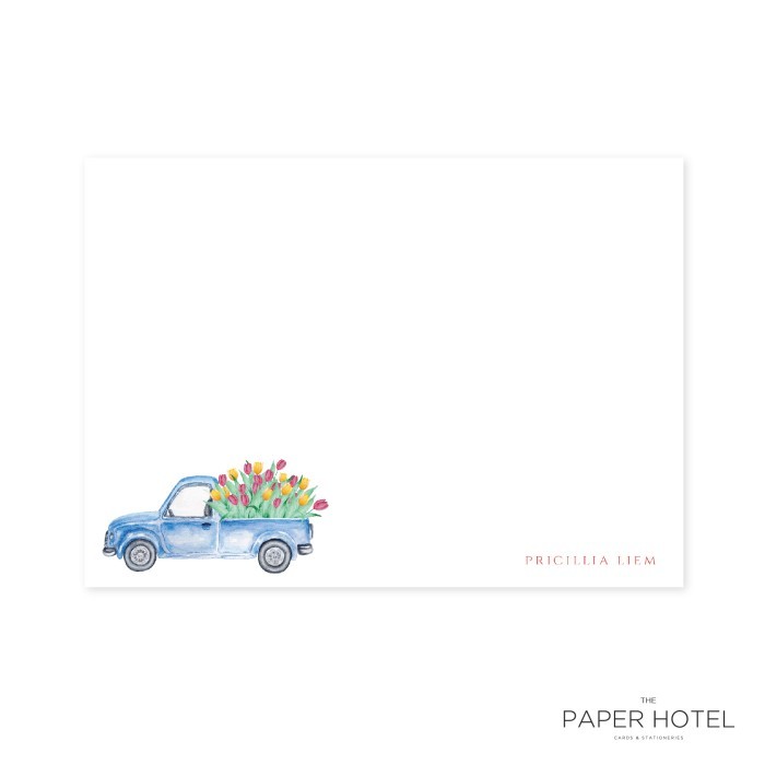

Notecard - The Tulip Truck (Personalized Initials/ Name, 16pcs)