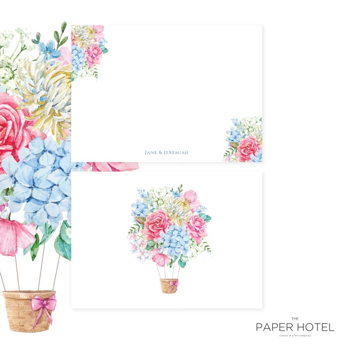 

2 Sided Notecard - The Hot Air (Personalized Initials/ Name, 16pcs)