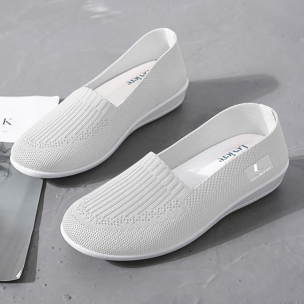 Hl - Restock Free Box Sepatu Slip On Wanita Rajut Sepatu Tanpa Tali Shoes Slip On Ultra Lv0175