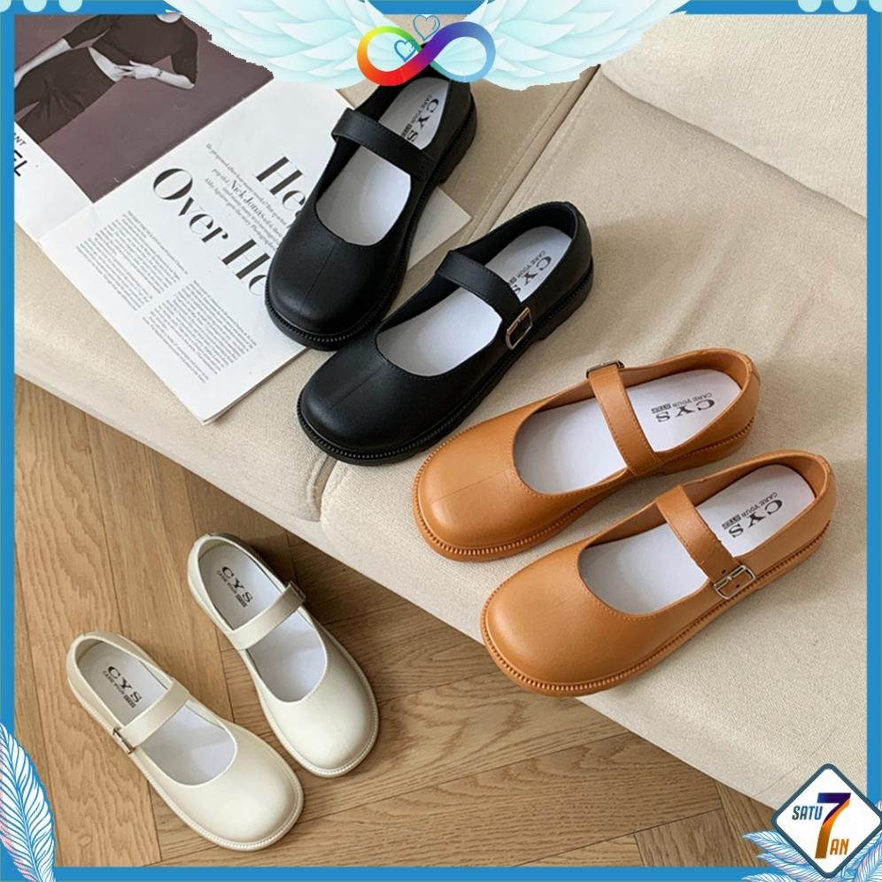 Hl - Sepatu Loafers Wanita Korea Sepatu Wedges Pantofel Docmart Cewek Fashion Style Kasual Satu7An S