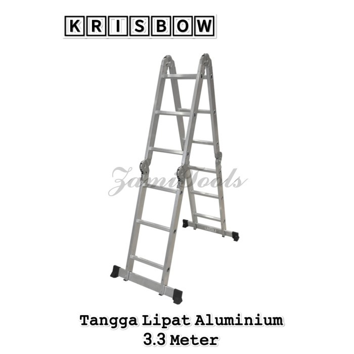 Tangga lipat aluminium/ Tangga multifungsi 3 meter Krisbow