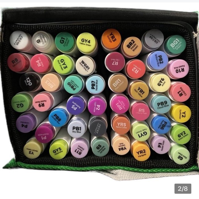 

T E R B A R U Ohuhu Honolulu Set 48 Color Alcohol Based marker BRUSH and CHISEL Tip