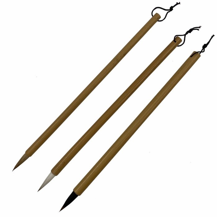 

T E R B A R U 2 Pcs Writing Brush Wolf Hair Bamboo Penholder Soft Pen