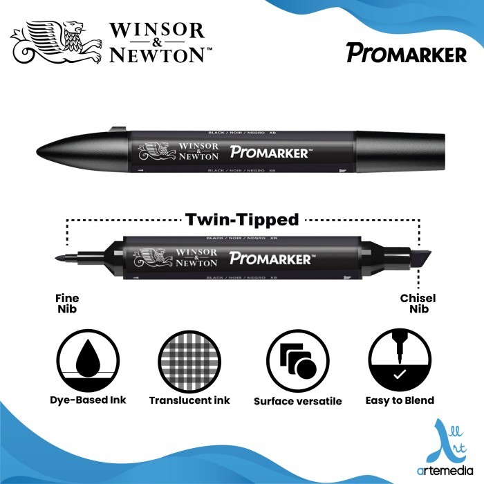 

T E R B A R U Marker Winsor & Newton Promarker Manga Set 12 Dual Point Pena Kuas