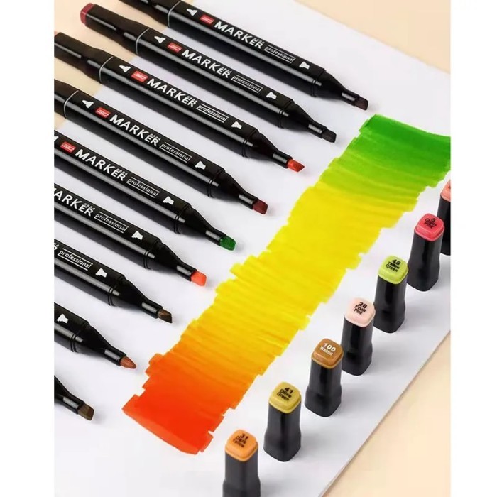 

T E R B A R U 24-168 Colors Oily Art Marker Pen Set for Draw Double Headed