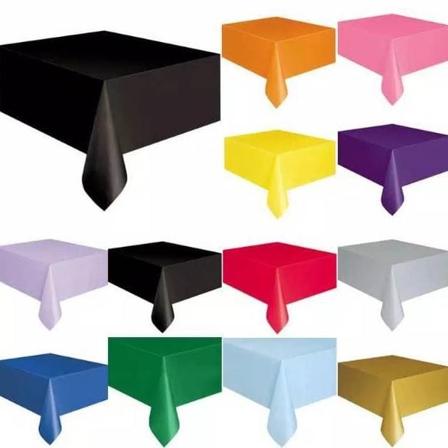 ~~~~~] Taplak Meja Plastik Polos Plastic Table Cover Acara Ulang Tahun