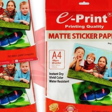 

Kertas Foto Stiker E-Print Matte Stier Photo R A4 100 G