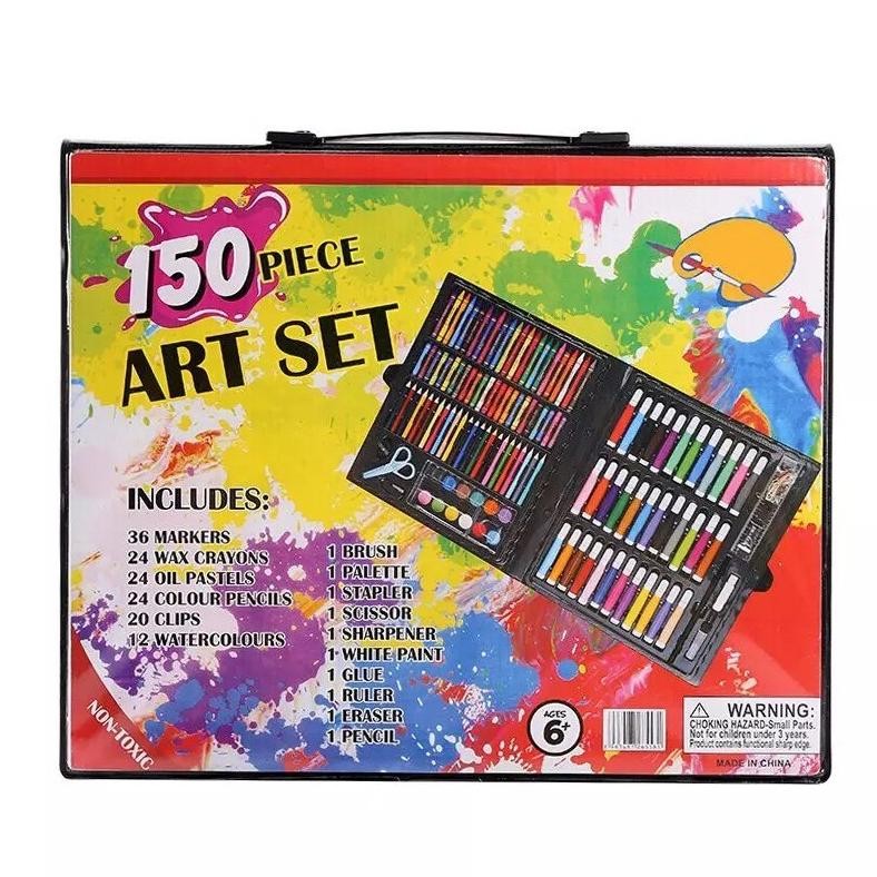 

bas-12 Crayon Set 150pcs / Pensil Warna Spidol Krayon Cat Air Minyak Kuas Palet Water Colors Alat Menggambar Mewarnai Melukis Isi 150 pcs Anak Anak / Kit Art Supplies Painting Hadiah Kado Ulang Tahun Birthday Gift Pencil Colours Coloring Set Gambar Lukis