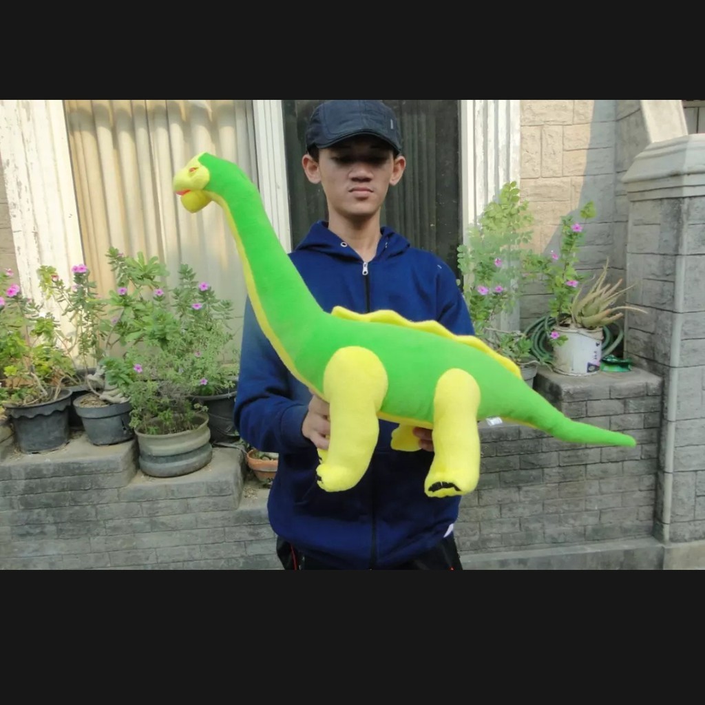 murah boneka dinosaurus brontosaurus xl ukuran 45 cm / boneka dino leher panjang premium