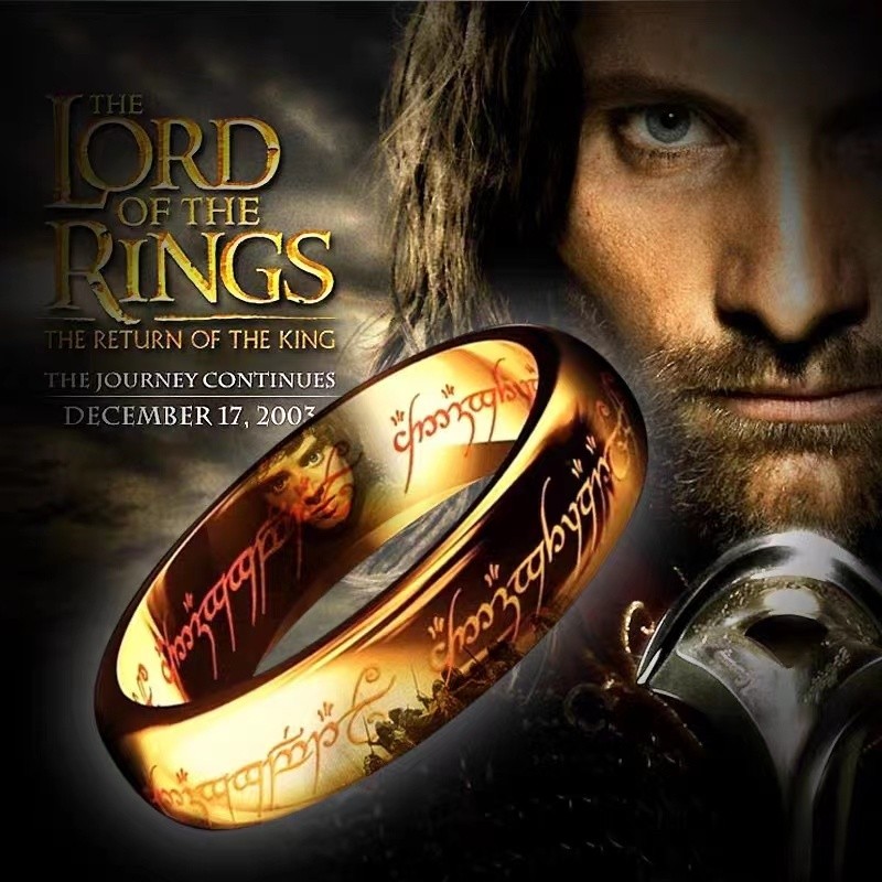 Supreme The Lord Of The Rings Lord Of The Rings Asli Personalisasi Huruf Sesuai Pesanan Cincin Baja 