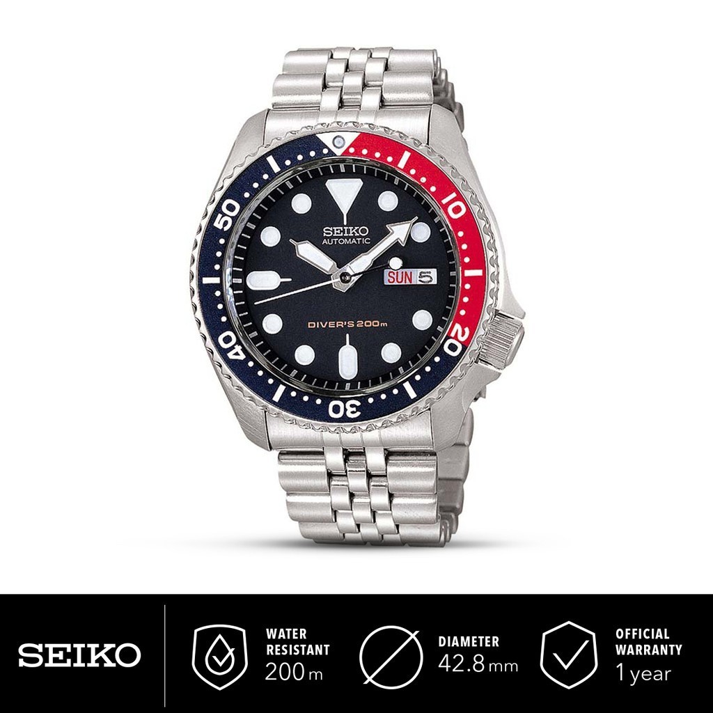 Jam Tangan Pria Seiko SKX009K2 Automatic Diver 200M Blue Dial SKX009 Original