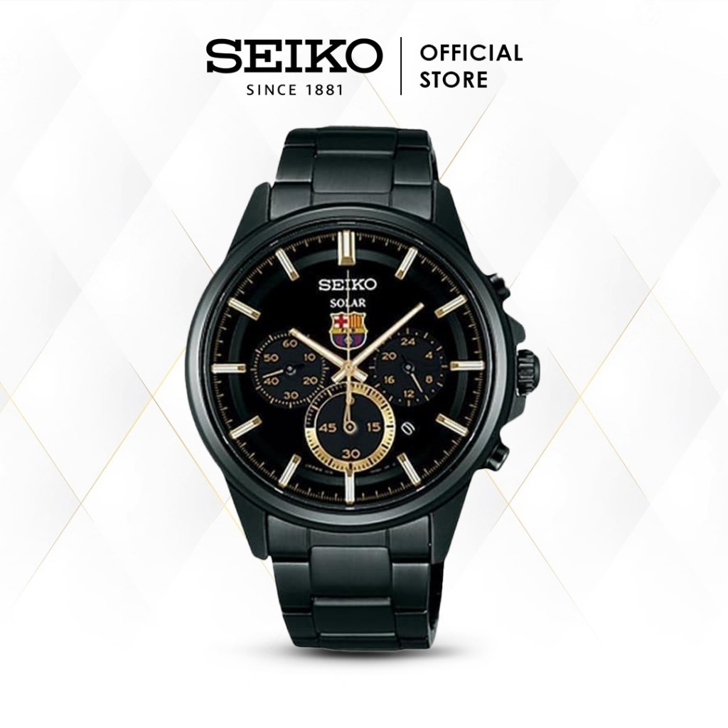 Jam Tangan Pria Seiko Spirit FCB Barcelona Solar Stainless Steel SBPY051 Original