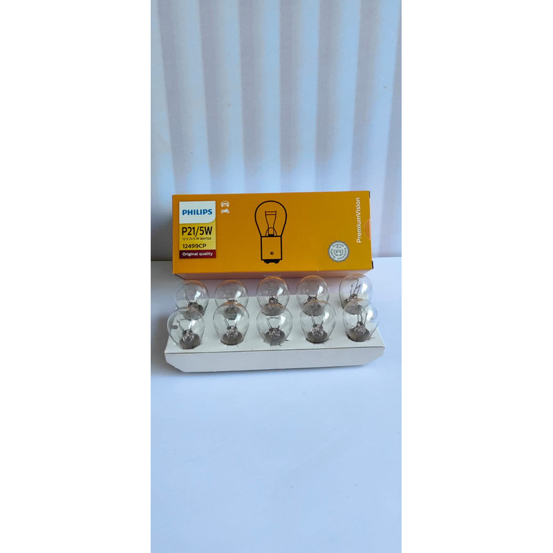 Bohlam lampu stop P21/5W 12V philips BAY15D 12499CP ASLI