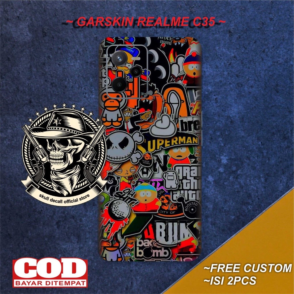 (Double) Realme C35 Garskin Premium Kece Custom Gratis Bisa COD