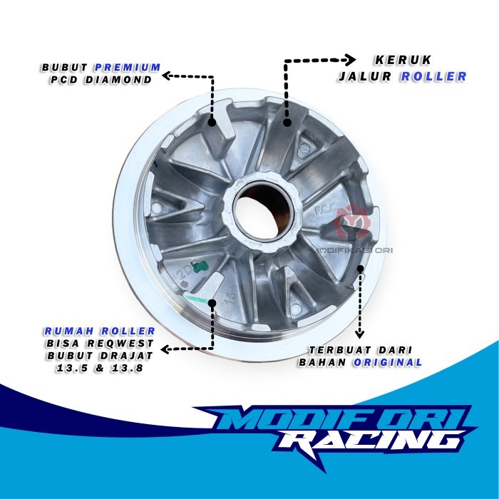 READY PULLEY RUMAH ROLLER NMAX PNP PCX 150 RUMAH ROLER NMAX 127 MM Bubut