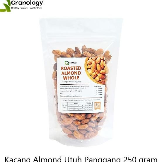

Kacang Almond Utuh Oven / Roasted Whole Almond (250 Gram) By Granology