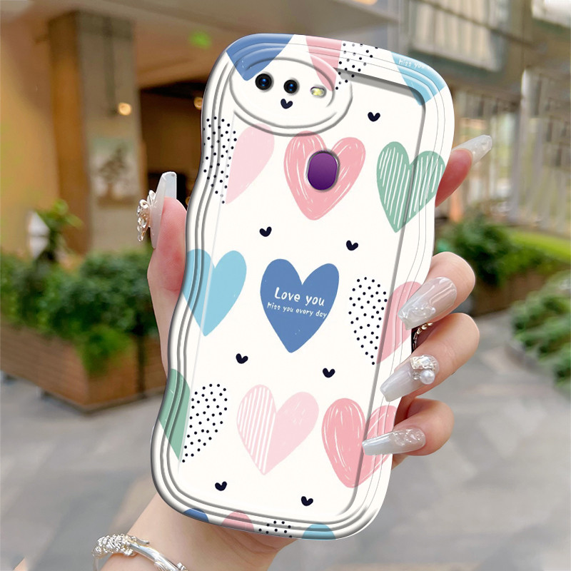 Casing Hp Untuk OPPO F9 F9 Pro A7x Case HP Berwarna casing pelindung ponsel Berbentuk hati Softcase 