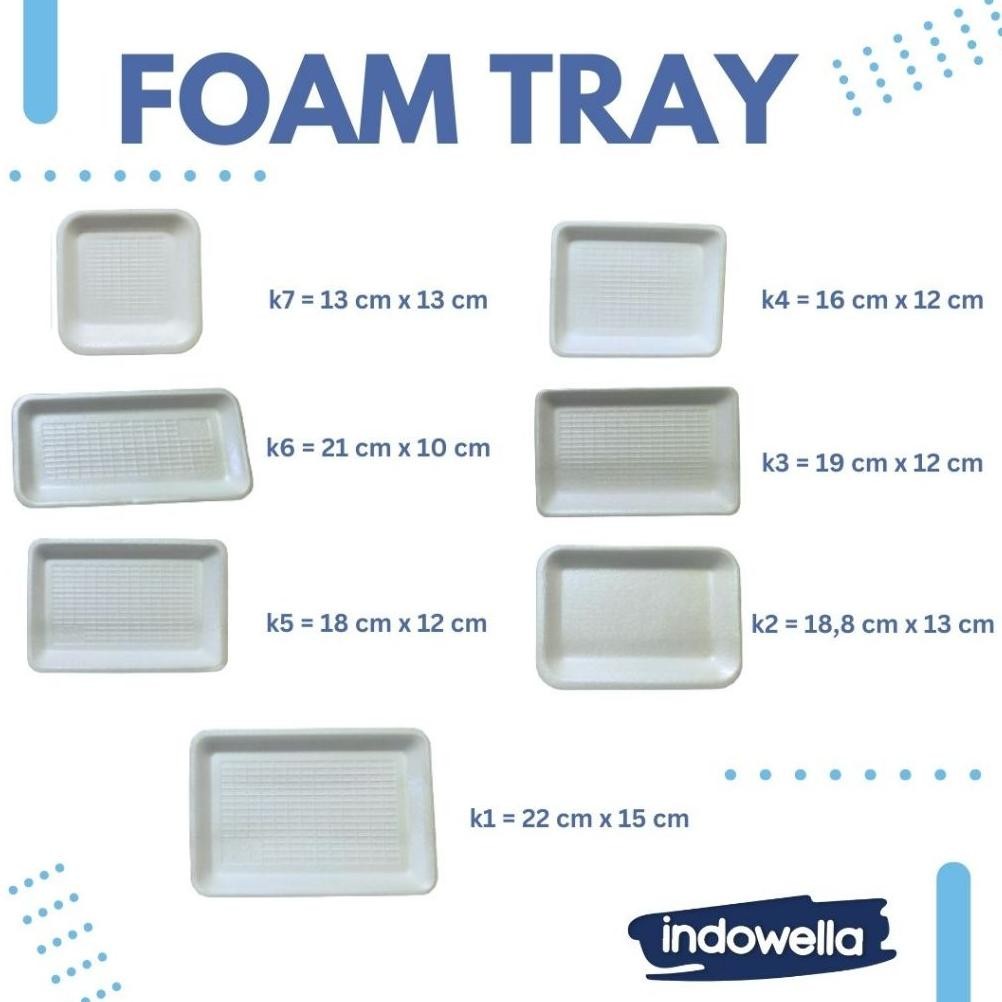 Eq-77 Styro Foam Tray Buah Daging Ikan Sayuran Merk Kcs Dan Lux Per 50Pcs