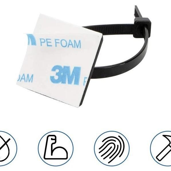 

Tie Mount 30X30 Cabel Tie Mount Klem Kabel Tempel Dinding 3M Klip Kabel Self Adhesive Cabel Gikat Kabel (1 Pa)