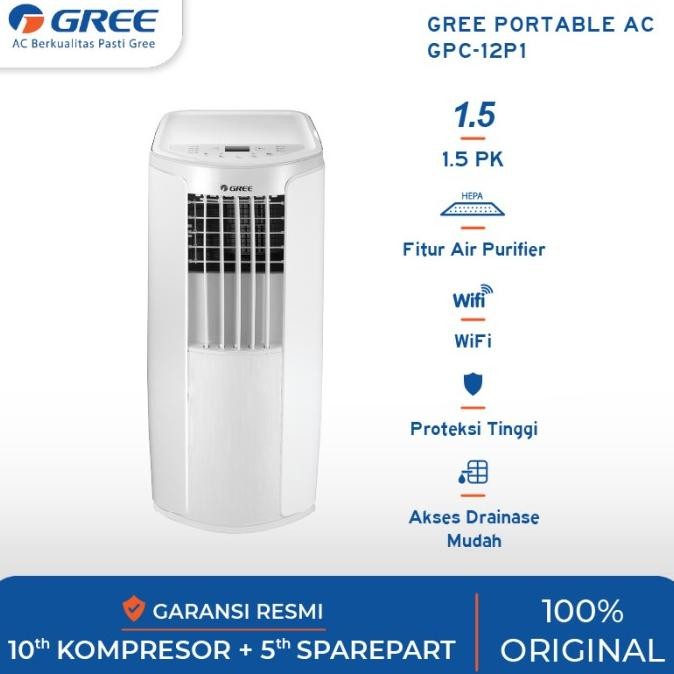Ac Portable Standing Gree 1,5 Pk With Air Purifier System Kode 66695