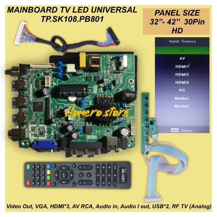 MAINBOARD MESIN TV LED UNIVERSAL 32" - 42" HD FHD