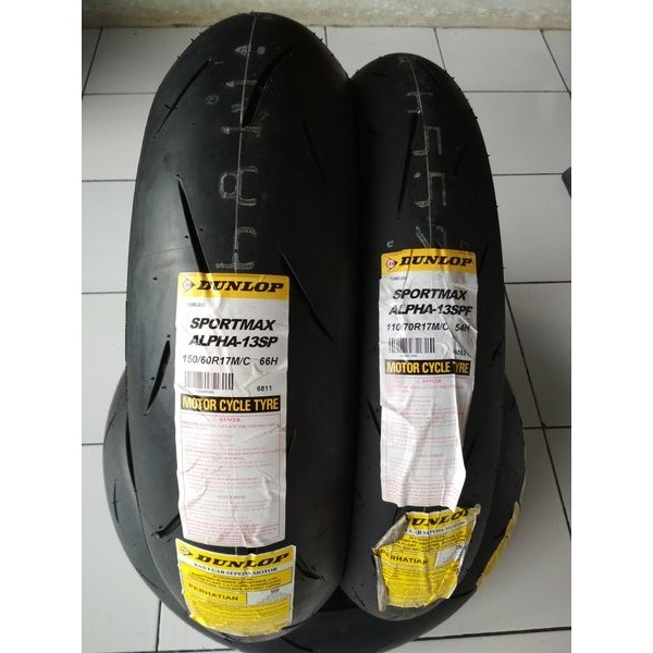 BAN DUNLOP SPORTMAX ALPHA 13 JAPAN RING 17 UKURAN 110/70 150/60