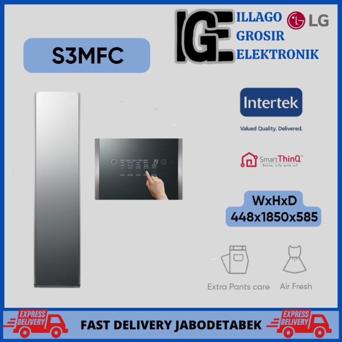 LG STYLER S3MFC STEAM CLOTHING CARE TRUESTEAM & THINQ WITH WIFI /S3MFC