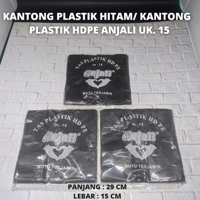 Kantong Plastik Hitam/ Kantong Kresek Anjali Hitam Ukuran 15
