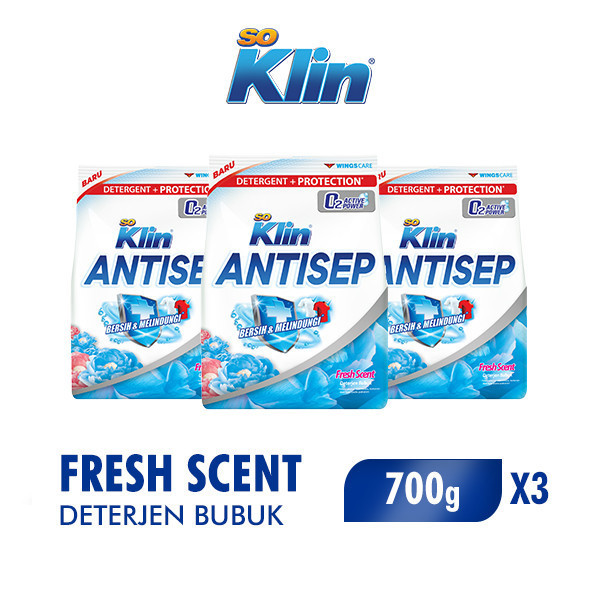 Soklin Antisep Deterjen Bubuk 700 gr x3