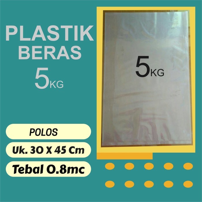 Plastik 5 kg - Plastik PE Karung Kemasan beras 5 kg Tebal 0.8 Sablon